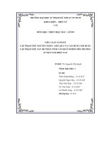 tiểu luận cuối kỳ cặp phạm trù nguyên nhân kt quả và vận dụng nội dung cặp phạm trù này để phân tích vấn đề ô nhiễm môi trường ở việt nam hiện nay