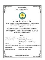 đề tài tác động của facebook đến kết quả học tập của sinh viên nghiên cứu tại học viện tài chính