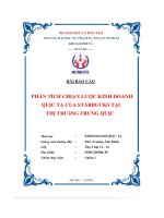 chiến lược kinh doanh quốc tế của starbucks tại thị trường trung quốc