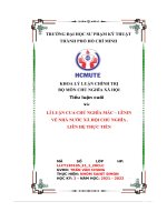 tiểu luận cuối kỳ lí luận cua chủ nghĩa mác lênin về nhà nước xã hội chủ nghĩa liên hệ thực tiễn