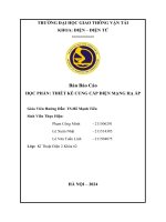 Bản Báo Cáo HỌC PHẦN THIẾT KẾ CUNG CẤP ĐIỆN MẠNG HẠ ÁP