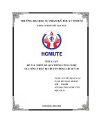 tiểu luận thiết kế quy trình công nghệ gia công thiết bị truyền động lệch tâm