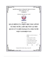 quan điểm của triết học mác lênin về nhà nước liên hệ với vai trò quản lý và đối ngoại của nhà nước việt nam hiện nay
