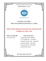 tiểu luận môn phân tích chính sách kinh tế xã hội phân tích chính sách thuế thu nhập doanh nghiệp tại việt nam