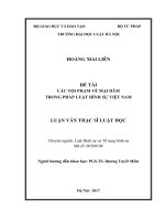 Luận văn thạc sĩ luật học: Các tội phạm về mại dâm trong pháp luật hình sự Việt Nam