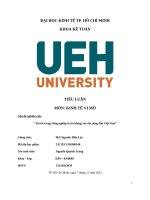 tiểu luận môn kinh tế vi mô chủ đề nghiên cứu tin tốt trong nông nghiệp là tin không vui cho nông dân việt nam