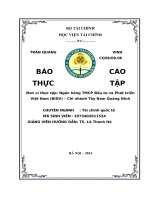 báo cáo thực tập đơn vị thực tập ngân hàng tmcp đầu tư và phát triển việt nam bidv chi nhánh tây nam quảng ninh