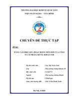 Chuyên đề thực tập: Nâng cao hiệu quả hoạt động môi giới tại công ty cổ phần chứng khoán MB