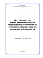 Đề tài nghiên cứu khoa học cấp Trường: Nghiên cứu hệ thống hóa pháp luật Việt Nam về quyền con người, quyền cơ bản của công dân theo Hiến pháp năm 2013 nhằm nâng cao tính ứng dụng trong giảng dạy và nghiên cứu Luật Hiến pháp