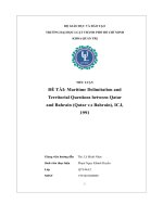 tiểu luận đề tài maritime delimitation andterritorial questions between qatarand bahrain qatar v s bahrain icj 1991