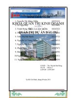 tiểu luận môn quản trị dự án đầu tư dự án kinh doanh quán trà sữa