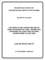 các nhân tố ảnh hưởng đến việc áp dụng chuẩn mực kế toán nghiên cứu chuẩn mực kế toán thuế thu nhập doanh nghiệp tại việt nam
