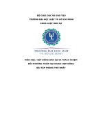 môn học hợp đồng dân sự và trách nhiệm bồi thường thiệt hại ngoài hợp đồng bài tập tháng thứ nhất
