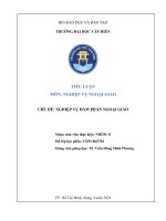 tiểu luận môn nghiệp vụ ngoại giao chủ đề nghiệp vụ đàm phán ngoại giao