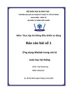 báo cáo bài số 1 ứng dụng matlab trong mô tả toán học hệ thống 2