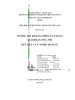 tiểu luận đường lối kháng chiến của đảng giai đoạn 1951 1954 kết quả và ý nghĩa lịch sử