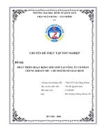 Chuyên đề thực tập tốt nghiệp: Phát triển hoạt động môi giới tại Công ty cổ phần chứng khoán MB - Chi nhánh Sở Giao Dịch