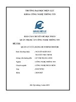 quản trị dự án công nghệ thông tin đề tài quản lý cửa hàng duyminh motor