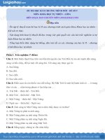 ĐỀ THI HỌC KÌ II CHƯƠNG TRÌNH MỚI – ĐỀ SỐ 9 MÔN: KHOA HỌC TỰ NHIÊN – LỚP 6