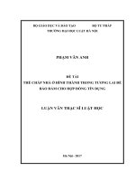 Luận văn thạc sĩ luật học: Thế chấp nhà ở hình thành trong tương lai để bảo đảm cho hợp đồng tín dụng