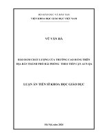 luận án tiến sĩ bảo đảm chất lượng trường cao đẳng trên địa bàn thành phố hải phòng theo tiếp cận aun qa