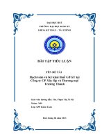 Hạch toán và Kê khai thuế GTGT tại Công ty CP Xây lắp và Thương mại Trường Thành