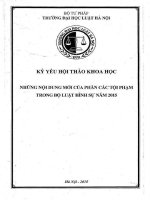 Kỷ yếu hội thảo khoa học: Những nội dung mới của phần các tội phạm trong Bộ luật Hình sự năm 2015