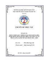 Chuyên đề thực tập: Hoàn thiện quy trình giao nhận hàng hóa nhập khẩu bằng đường biển tại công ty cổ phần Cảng Xanh VIP giai đoạn 2023 - 2028