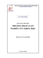 BÀI GIẢNG MÔN HỌC PHƯƠNG PHÁP LUẬN NGHIÊN CỨU KHOA HỌC