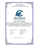 một số giải pháp nâng cao hiệu quả xử lý quy trình thông quan cho hàng xuất khẩu tại công ty tnhh tiếp vận ánh sáng việt