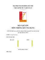 BÀI TẬP LỚN MÔN THỐNG KÊ ỨNG DỤNG CHỦ ĐỀ Khảo sát các yếu tố tác động tới điểm học tập GPA của sinh viên đại học Bách Khoa kỳ 20222