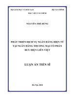 luận án tiến sĩ phát triển dịch vụ ngân hàng điện tử tại ngân hàng thương mại cổ phần bưu điện liên việt