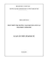 luận án tiến sĩ phát triển thị trường giao dịch mua bán lại trái phiếu chính phủ