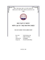 bài tập cá nhân quản trị thương hiệu doanh nghiệp the barber shop
