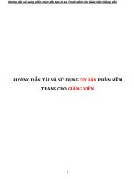 HƯỚNG DẪN SỬ DỤNG PHẦN MỀM ĐÀO TẠO TỪ XA TRANS DÀNH CHO GIÁO VIÊNGIẢNG VIÊN