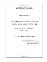 luận án tiến sĩ đối chiếu thuật ngữ ngành ô tô trong tiếng anh và tiếng việt