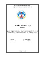 Chuyên đề thực tập: Quản trị rủi ro giao nhận vận tải quốc tế bằng đường hàng không của công ty ACT Logistics