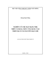 luận án tiến sĩ nghiên cứu hệ mật hạng nhẹ trên vành đa thức ứng dụng vào thiết bị có tài nguyên hạn chế