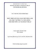 luận án tiến sĩ phát triển kỹ năng giao tiếp tiếng anh qua học tập phục vụ cộng đồng cho sinh viên các ngành kỹ thuật