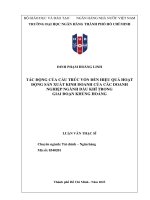 luận văn thạc sĩ tác động của cấu trúc vốn đến hiệu quả hoạt động sản xuất kinh doanh của các doanh nghiệp ngành dầu khí trong giai đoạn khủng hoảng