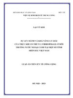 luận án tiến sĩ sự lưu hành và khả năng ly giải của thực khuẩn thể tả vibriophage ở môi trường nước ngoại cảnh tại một số tỉnh miền bắc việt nam