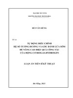luận án tiến sĩ tự động điều chỉnh hệ số tương đương và góc đánh lửa sớm để nâng cao hiệu quả công tác của động cơ biogas hydrogen