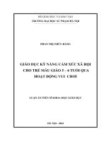 luận án tiến sĩ giáo dục kỹ năng cảm xúc xã hội cho trẻ mẫu giáo 5 6 tuổi qua hoạt động vui chơi