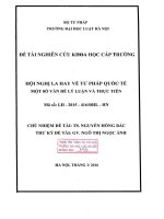 Đề tài nghiên cứu khoa học cấp Trường: Hội nghị La Hay về tư pháp quốc tế - Một số vấn đề lý luận và thực tiễn