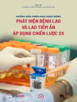 HƯỚNG DẪN TRIỂN KHAI HOẠT ĐỘNG PHÁT HIỆN BỆNH LAO VÀ LAO TIỀM ẨN ÁP DỤNG CHIẾN LƯỢC 2X