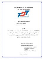 Phân tích hoàn cảnh kinh tế - xã hội Việt Nam giai đoạn 2008-2013 và đánh giá chất lượng hoạt động của phong trào công nhân và công đoàn trong giai đoạn 2008 – 2013.