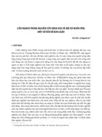 LIÊN NGÀNH TRONG NGHIÊN CỨU KHOA HỌC XÃ HỘI VÀ NHÂN VĂN: MỘT SỐ VẤN ĐỀ BÀN LUẬN