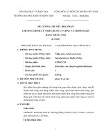 ĐỀ CƯƠNG CHI TIẾT HỌC PHẦN NHẬP MÔN CHÍNH SÁCH CÔNG (TIẾNG ANH: INTRODUCTION TO PUBLIC POLICY)