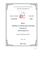 đề tài hệ thống cơ sở dữ liệu quản lý nhà thuốc