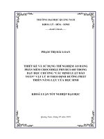 thiết kế và sử dụng thí nghiệm ảo bằng phần mềm crocodile physics 605 trong dạy học chương các định luật bảo toàn vật lý 10 theo định hướng phát triển năng lực của học sinh